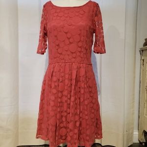 Dark Coral Polka Dot Dress